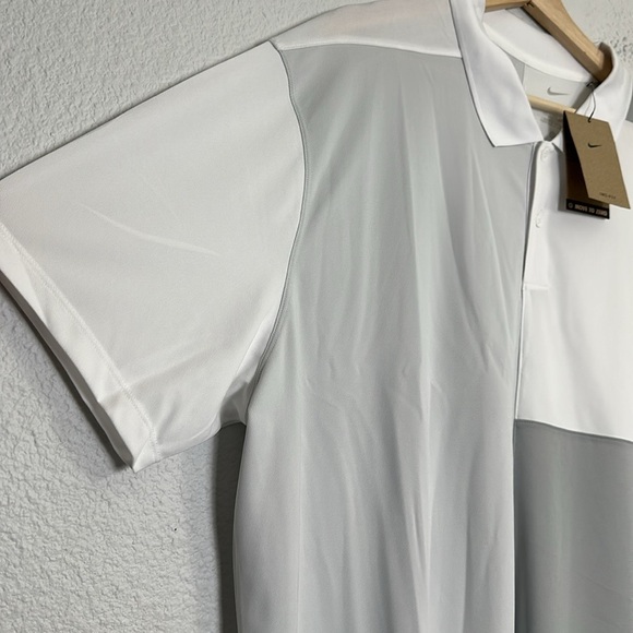 Nike Golf Polo Shirt Men’s XXL White Gray Colorblock Dri-FIT Performance Top NWT - Picture 2 of 11